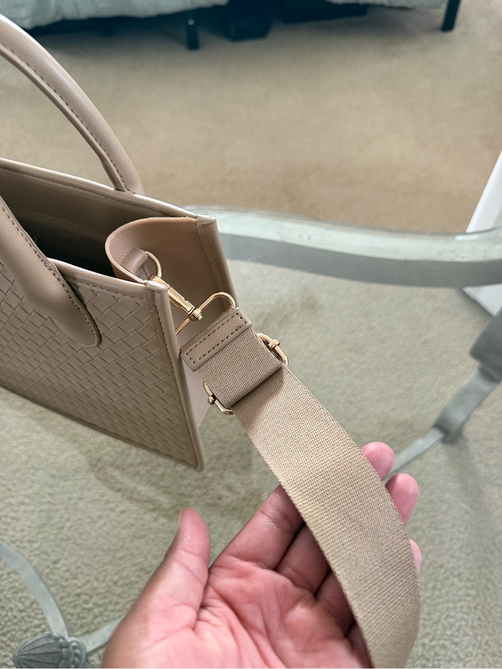 Crossi Woven Texture Top-Handle Bag - Picture 7 of 10